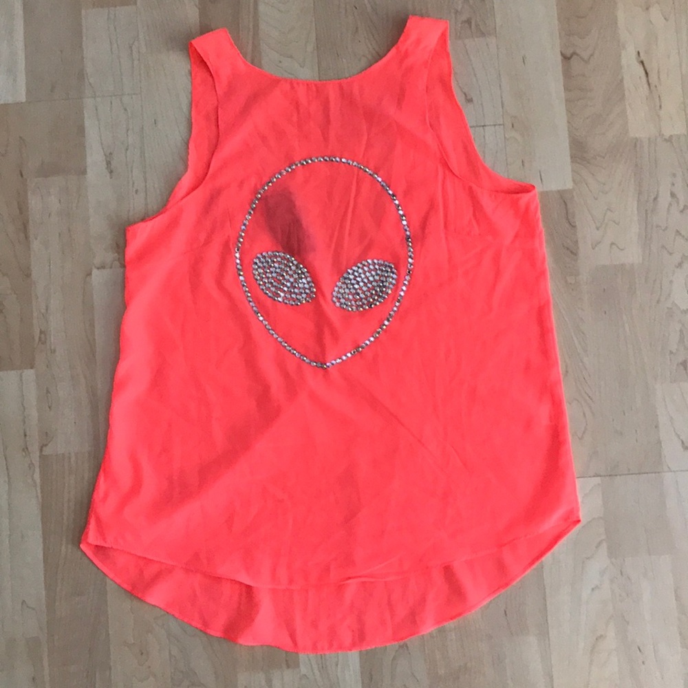 LF Neon Pink Embellished Top
